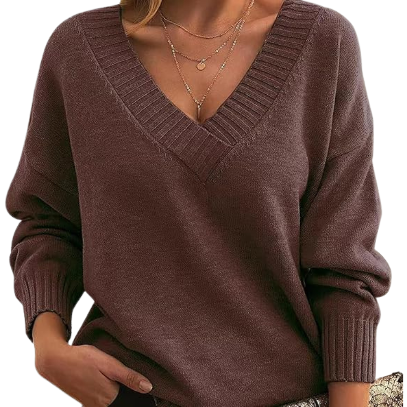 Celeste™ | Chic V-Neck Cashmere Sweater