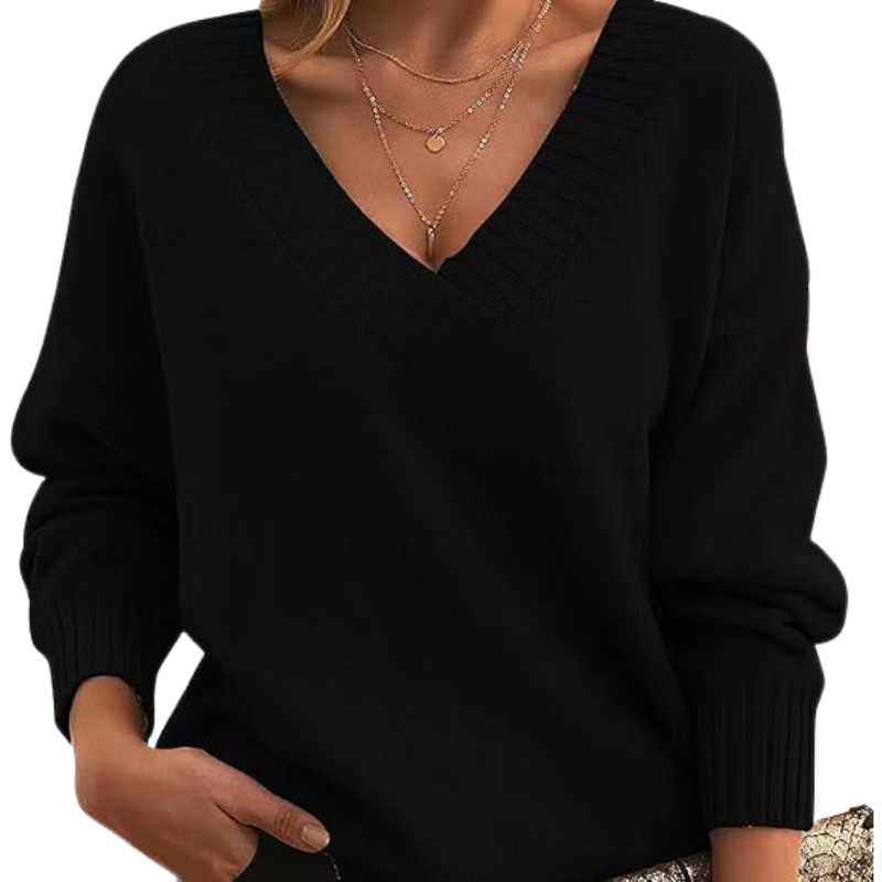 Celeste™ | Chic V-Neck Cashmere Sweater