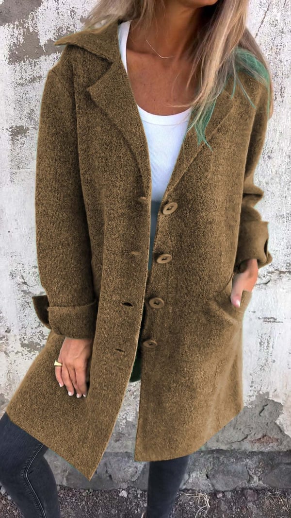 Baylea - Casual Single-breasted Coat with Wool Revers