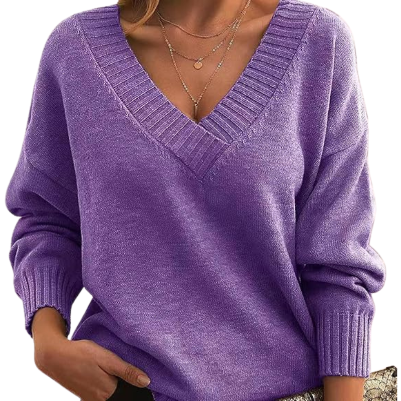 Celeste™ | Chic V-Neck Cashmere Sweater