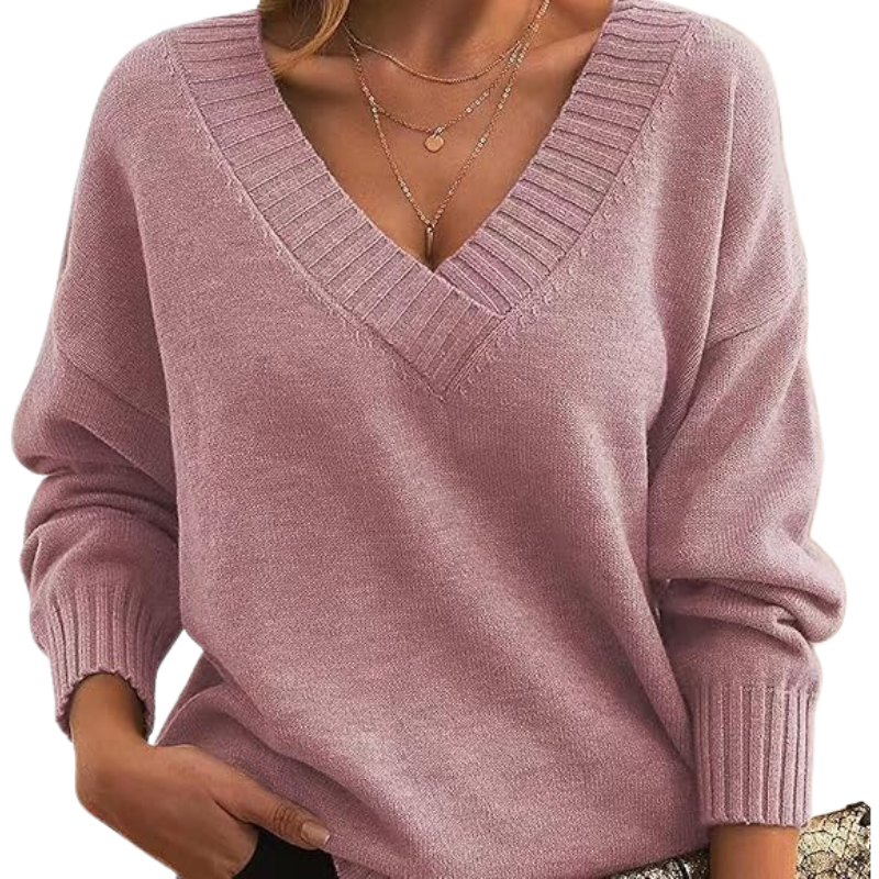 Celeste™ | Chic V-Neck Cashmere Sweater