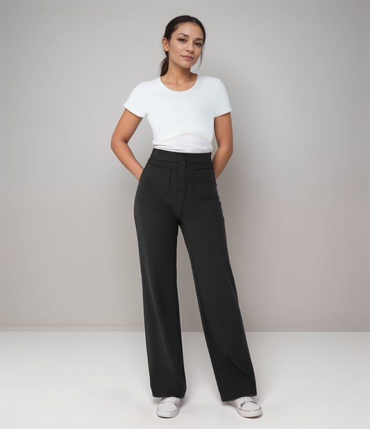 Elsa | Elastic high-waisted trousers