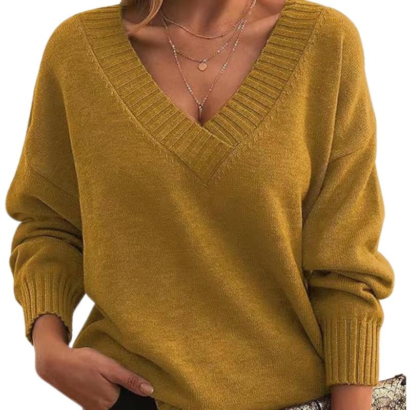 Celeste™ | Chic V-Neck Cashmere Sweater