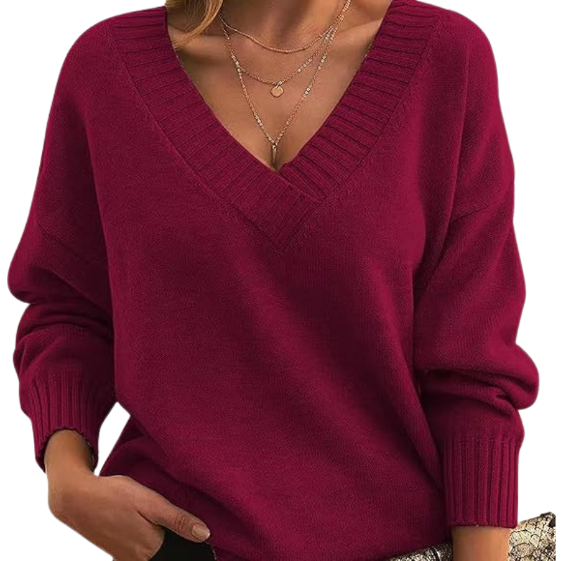 Celeste™ | Chic V-Neck Cashmere Sweater