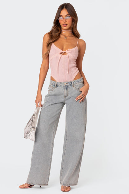 Vyerra Bow Tie Jeans - Oversized Jeans with bows