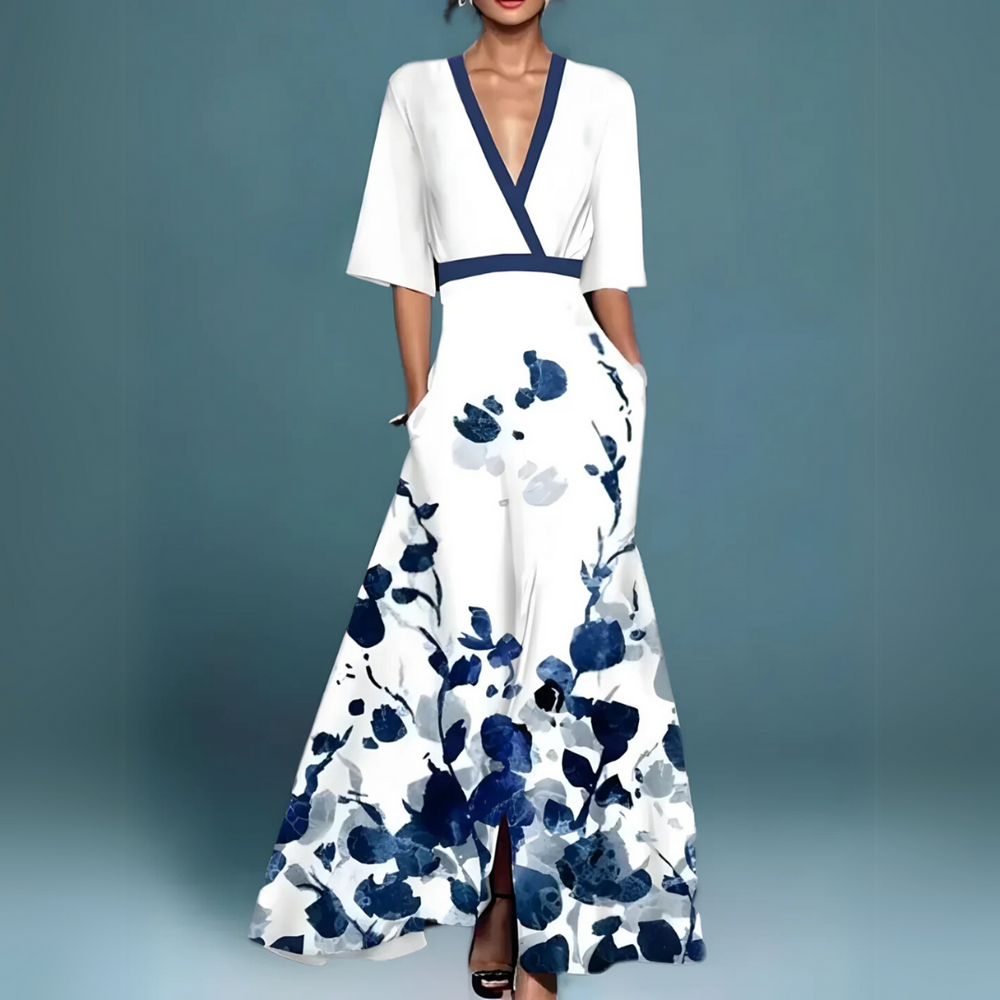 Elise™ | Elegant floral wrap dress