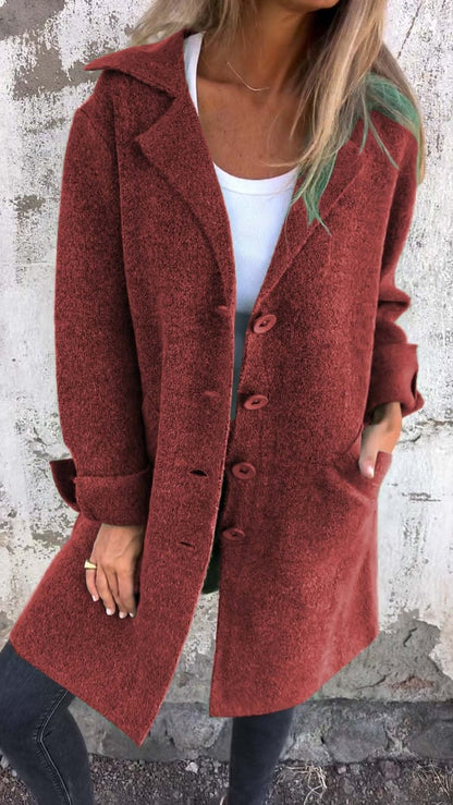 Baylea - Casual Single-breasted Coat with Wool Revers