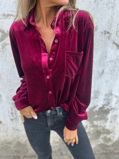 CAMILA™ | Elegant Velvet Blouse