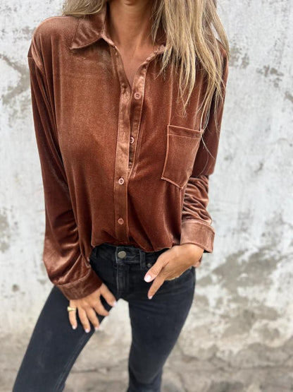 CAMILA™ | Elegant Velvet Blouse