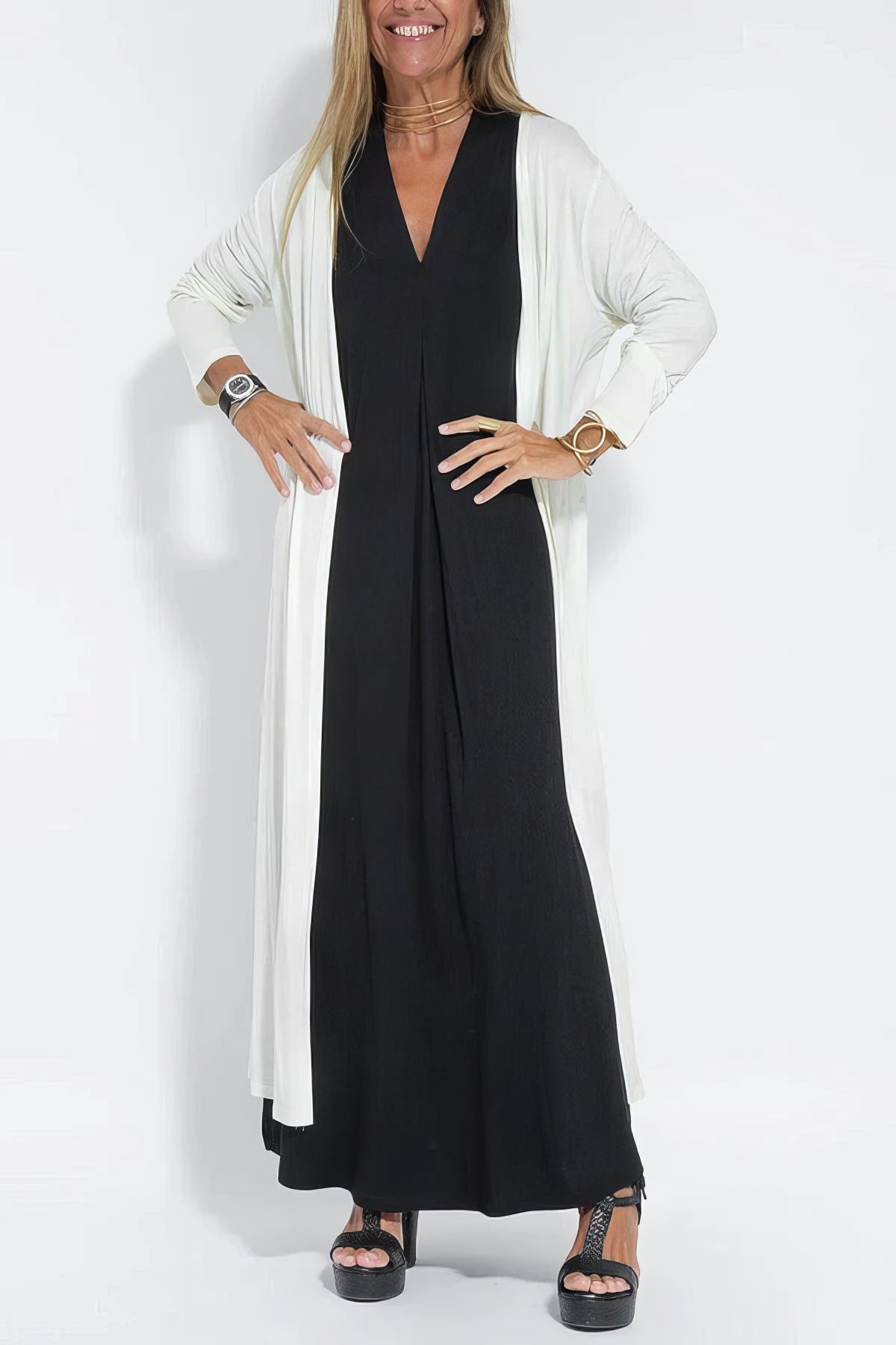 Elegant maxi dress + matching cardigan FREE AS A GIFT