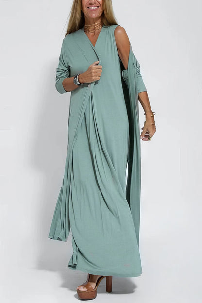 Elegant maxi dress + matching cardigan FREE AS A GIFT